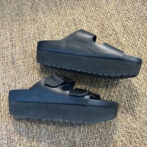 Birkenstock Black Platform Sandals